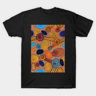 Aboriginal Art - Skipping Stones Repeat T-Shirt